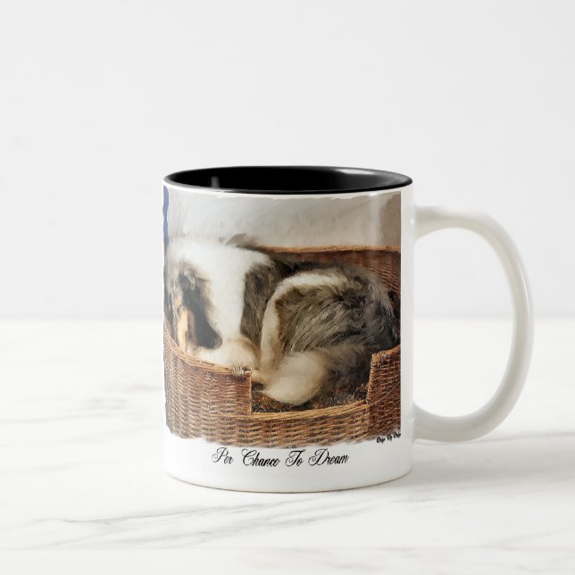 Tasse 2 Couleurs Rough Collie Art Don (Droit)