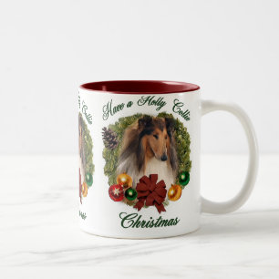 Tasse 2 Couleurs Rough Collie Cadeaux de Noël
