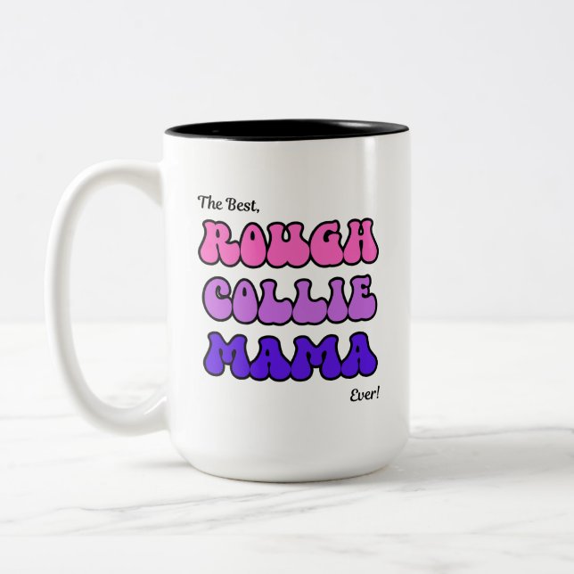 Tasse 2 Couleurs Rough Collie Mama (Gauche)