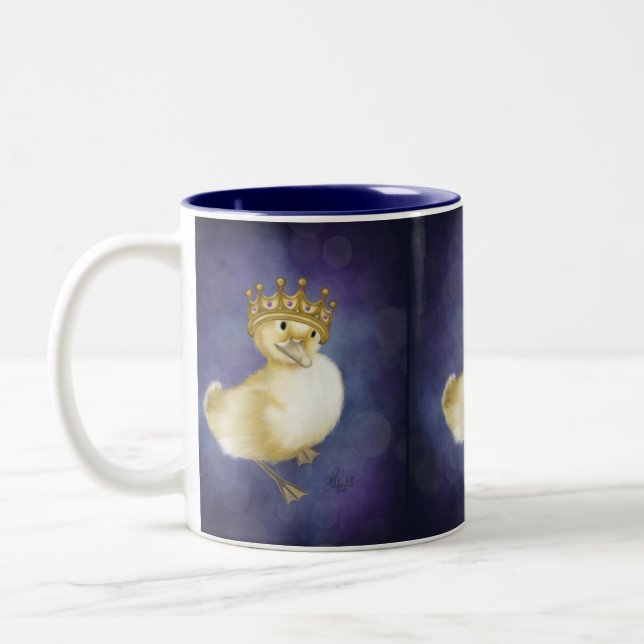 Tasse 2 Couleurs Royal Quackery : Canard jaune avec Couronne or (Gauche)