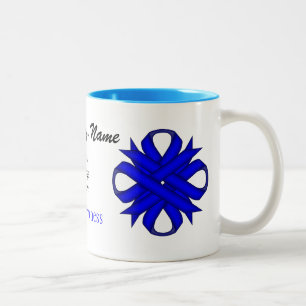 Tasse 2 Couleurs Ruban de trèfle bleu Tmpl par Kenneth Yoncich