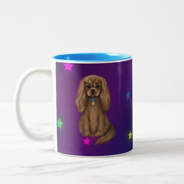Tasse 2 Couleurs Ruby Cavalier King Charles Spaniel (Gauche)