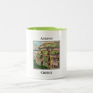 Tasse 2 Couleurs Rue typique d'appartements à Athènes Grèce