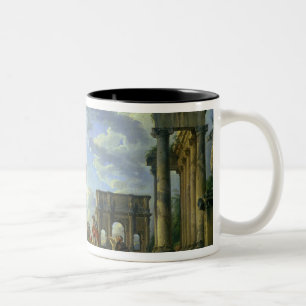 Tasse 2 Couleurs Ruines romaines avec un prophète, 1751
