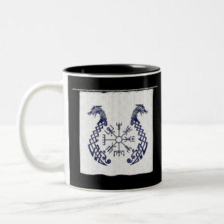 Tasse 2 Couleurs rune magique islandaise de barres de vegvsir d'âge
