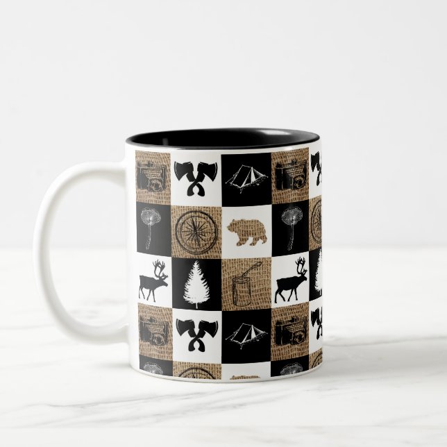 Tasse 2 Couleurs Rustic Camping Extérieur Aventure (Gauche)