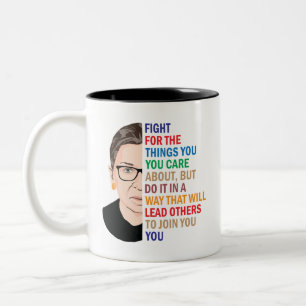 Tasse 2 Couleurs Ruth Bader Ginsburg, combattez les choses que vous