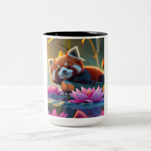Tasse 2 Couleurs Sable rouge posé sur une bille dans un étang de lo