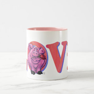 Tasse 2 Couleurs Saint Valentin au cochon
