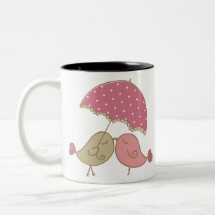 Tasse 2 Couleurs Saint Valentin Thème inséparables Design.