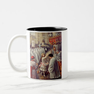 Tasse 2 Couleurs Sainte Thérèse jetant des roses Corpus Domini Beau