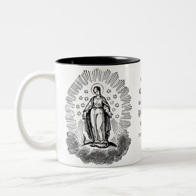 Tasse 2 Couleurs Sainte Vierge Marie Prière religieuse (Gauche)