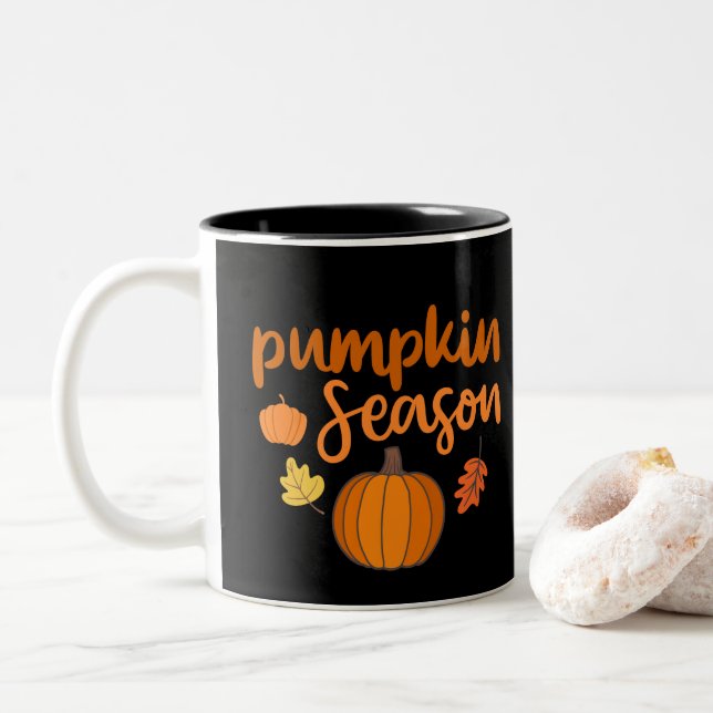 Tasse 2 Couleurs Saison citrouille automne (Avec donut)