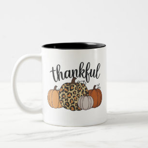 Tasse 2 Couleurs Saison Citrouille léopard Thanksgiving Halloween a