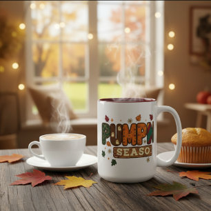 Tasse 2 Couleurs Saison citrouille Russe Automne Cosy Thanksgiving