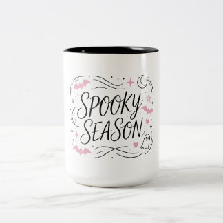 Tasse 2 Couleurs Saison effrayante Chauve-souris fantôme rose