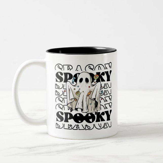 Tasse 2 Couleurs SAISON ÉFFRAYANTE PERSONNALISÉE Halloween mignon f (Gauche)