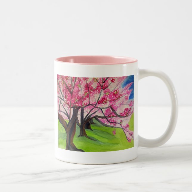 Tasse 2 Couleurs Sakura art japonais de fleurs de cerisier (Droit)