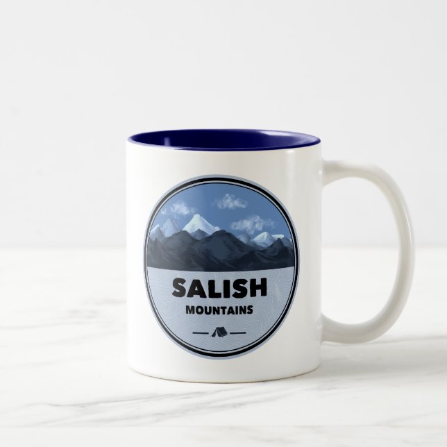 Tasse 2 Couleurs Salish Mountains Montana Camping (Droit)