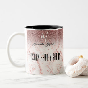 Tasse 2 Couleurs Salon de Beauté de Luxe Pailleté Rose Féminin