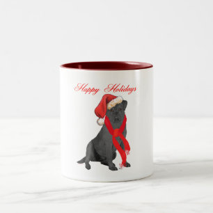 Tasse 2 Couleurs Salutations de vacances du Labrador Retriever noir