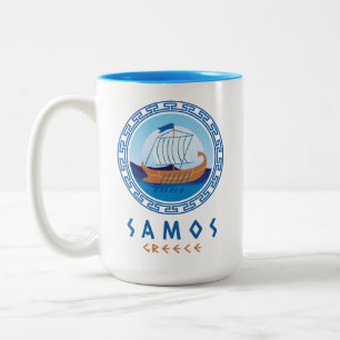 Tasse 2 Couleurs Samos, Grèce Design de navires grecs