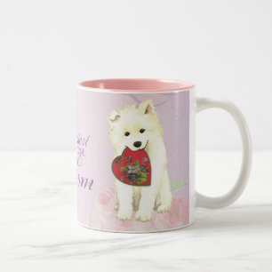 Tasse 2 Couleurs Samoyed Heart Maman