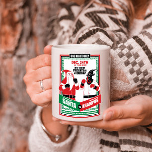 Tasse 2 Couleurs Santa Claus vs Krampus Boxing Match Good vs Evil