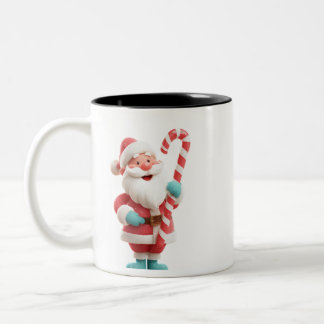Tasse 2 Couleurs Santa with Candy Stick – Festive Christmas Coffee 