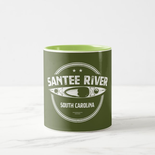 Tasse 2 Couleurs Santee River Caroline du Sud Kayaking (Centre)