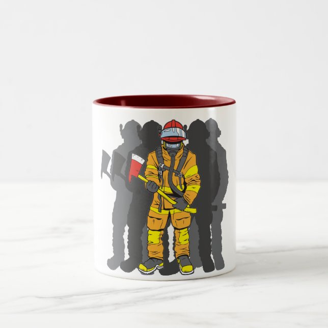 Tasse 2 Couleurs Sapeur-pompier final (Centre)