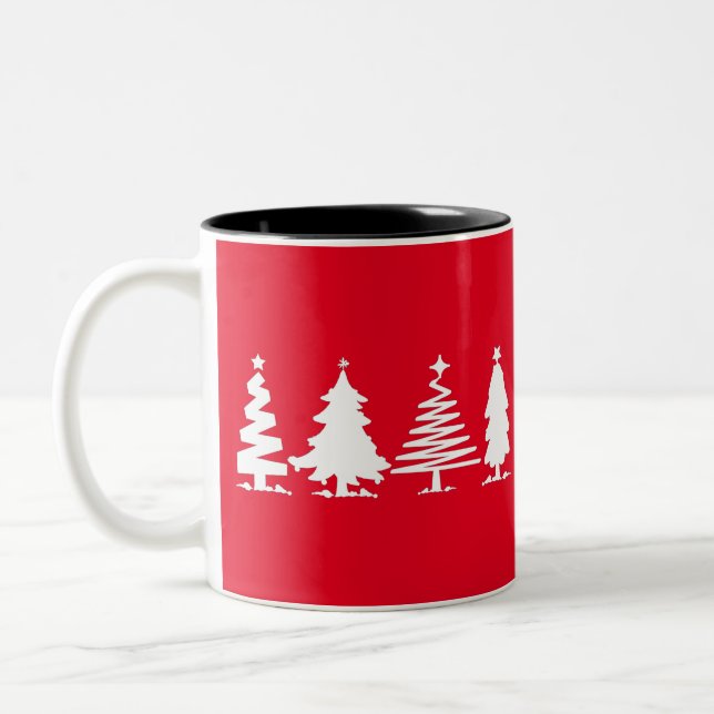 Tasse 2 Couleurs Sapins de Noël (Gauche)