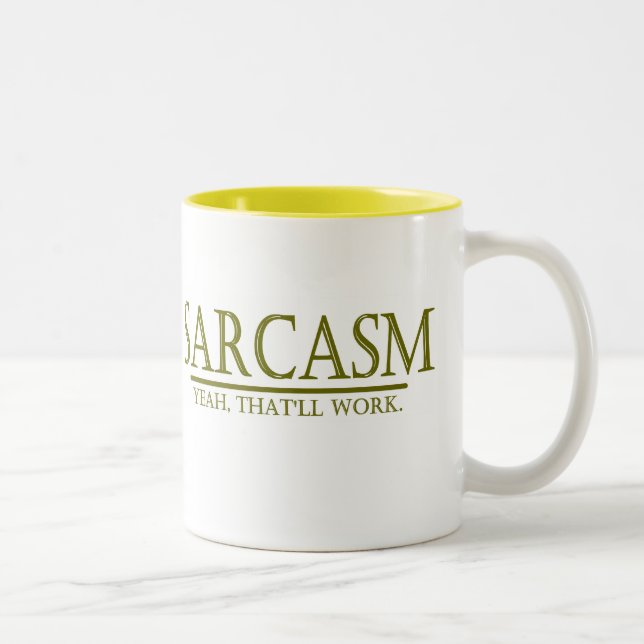 TASSE 2 COULEURS SARCASME - OUAIS QUI FONCTIONNERA (Droit)