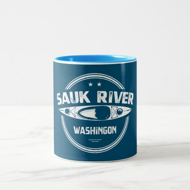 Tasse 2 Couleurs Sauk River Washington Kayak (Centre)