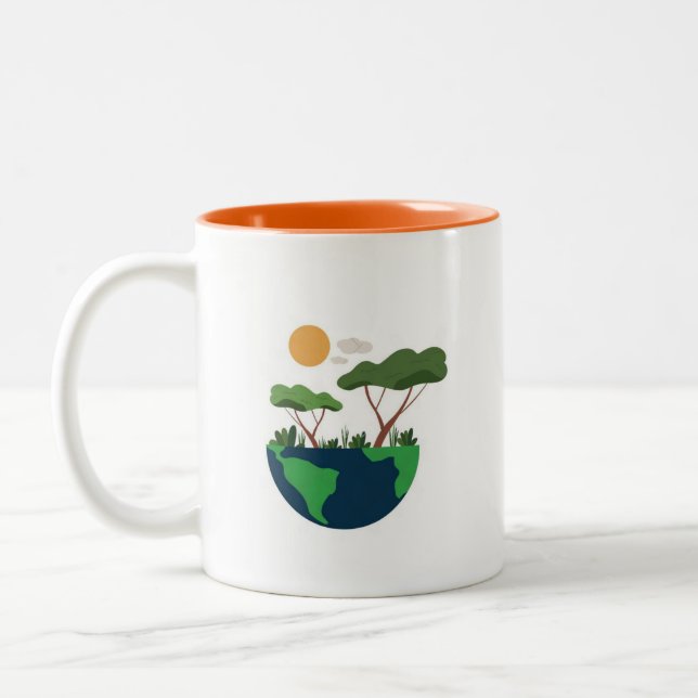 Tasse 2 Couleurs sauver l'arbre sauver notre planète (Gauche)