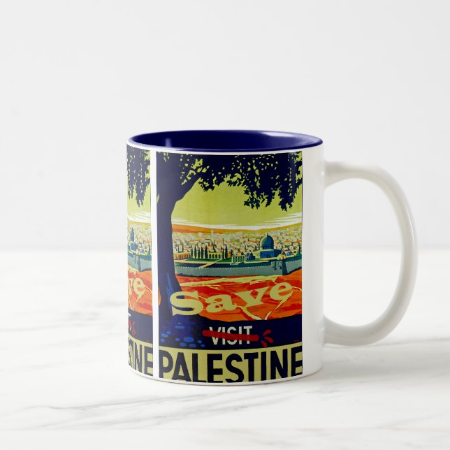 Tasse 2 Couleurs Sauvez la Palestine (Droit)