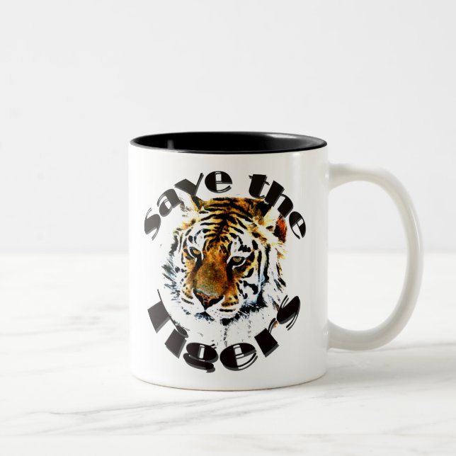 Tasse 2 Couleurs Sauvez les tigres (Droit)
