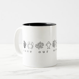 Tasse 2 Couleurs Sauvez notre boue océanique : Crabe de poisson, m