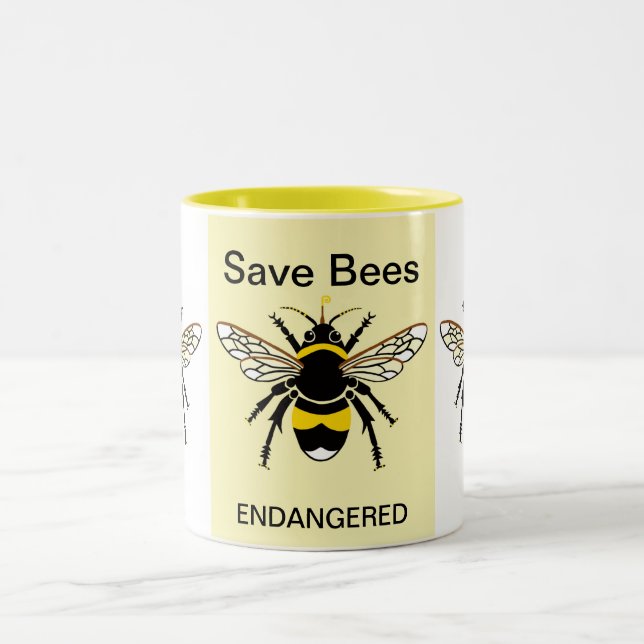 Tasse 2 Couleurs Save BEES - Wildlife Warrior - Jaune (Centre)