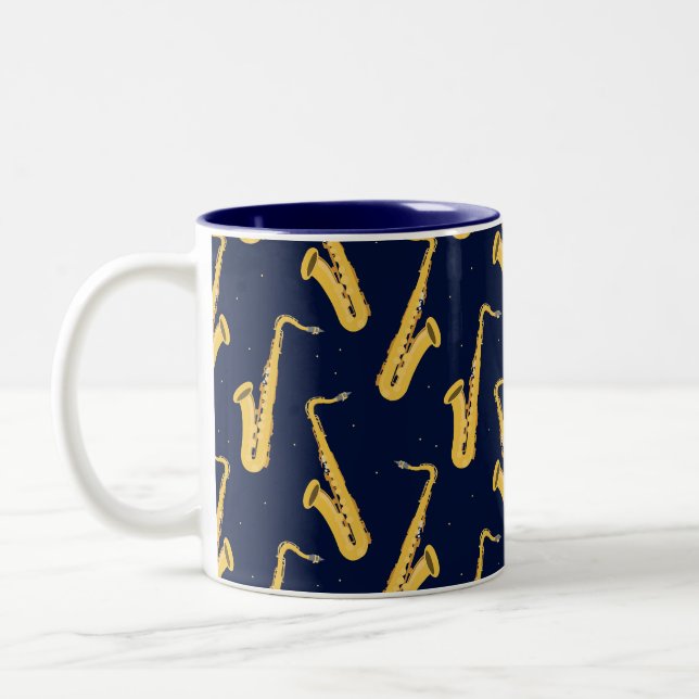 Tasse 2 Couleurs Saxophone Player Saxophoniste (Gauche)