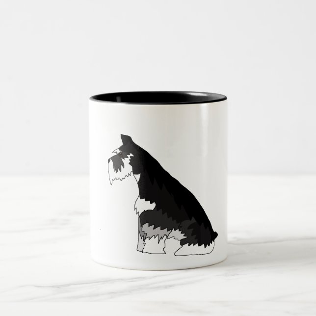Tasse 2 Couleurs Schnauzer noir et argenté (Centre)