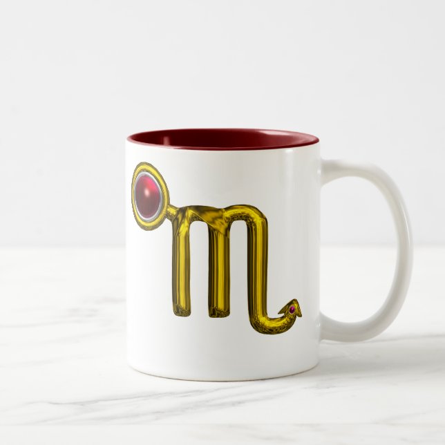TASSE 2 COULEURS SCORPIO, GOLD ZODIAC SIGNE D'ANNIVERSAIRE AVEC LA  (Droit)