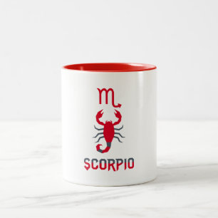 Tasse 2 Couleurs Scorpion Zodiaque Art Géométrique Minimaliste