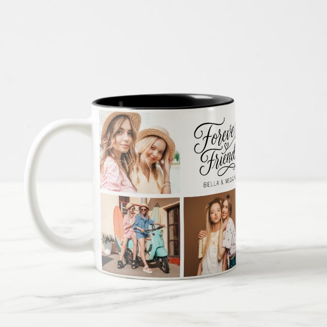Tasse 2 Couleurs Script photo d'amie moderne BFF (Gauche)