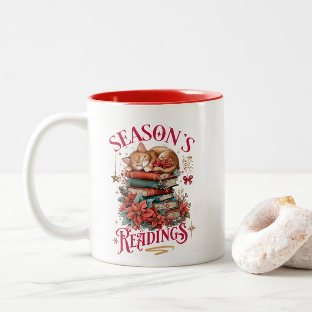 Tasse 2 Couleurs Season's Readings Cozy Kitten  (Avec donut)