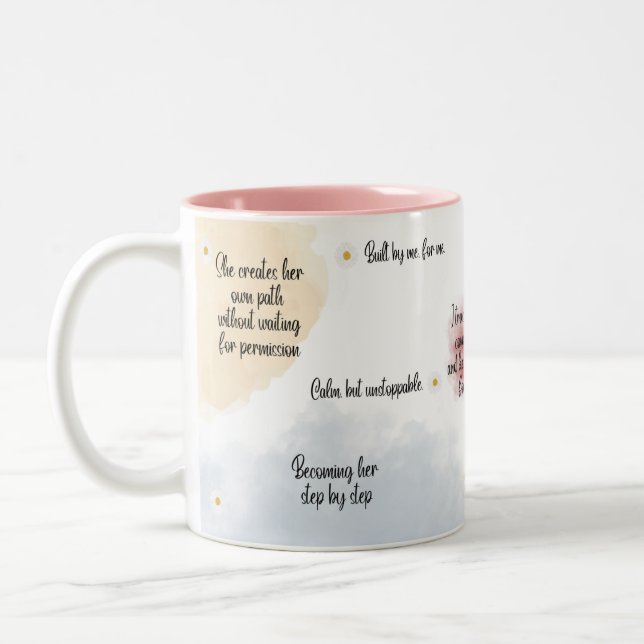 Tasse 2 Couleurs Self Love Inspirational Quote Mug, Soft Feminine  (Gauche)