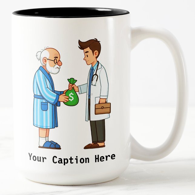 Tasse 2 Couleurs Senior Citizen Paying Off Medical Debt (Créateur téléchargé)