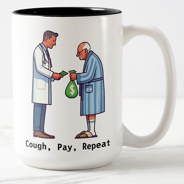 Tasse 2 Couleurs Senior Citizen Paying Off Medical Debt (Créateur téléchargé)