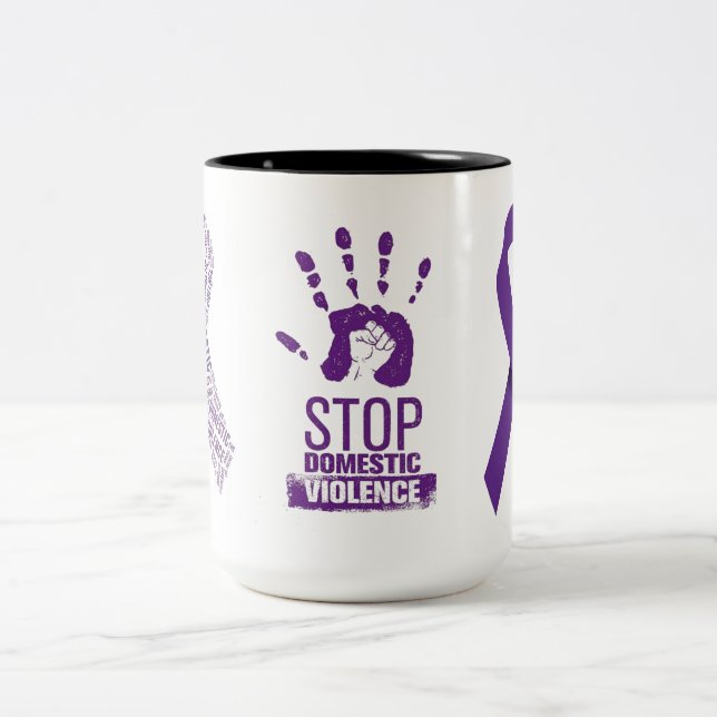 Tasse 2 Couleurs Sensibilisation à la violence domestique (Centre)