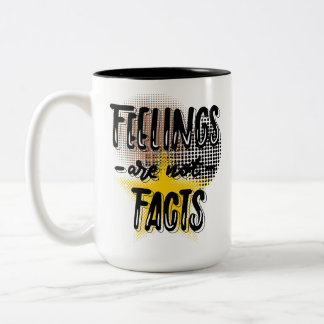 Tasse 2 Couleurs Sentiments Ne Sont Pas Des Faits Halftone Étoile